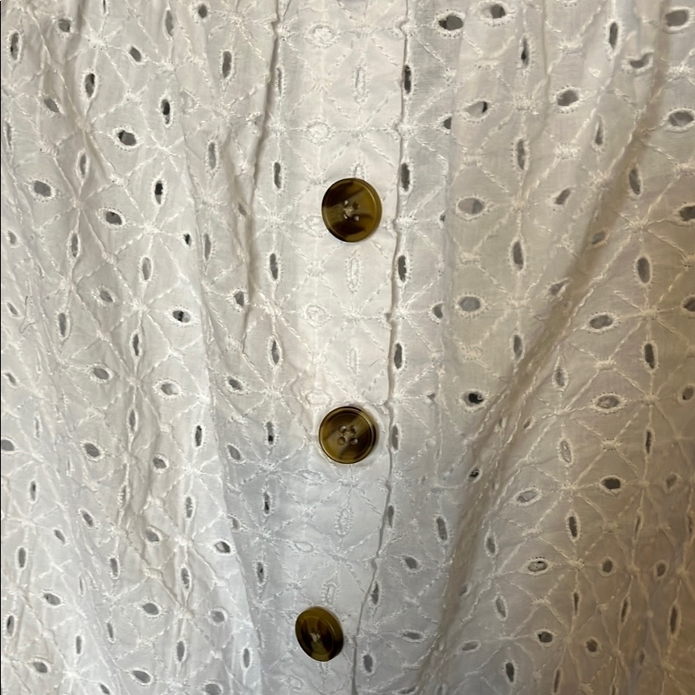 White Eyelet Off-Shoulder Top - Picture 5 of 10